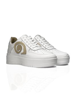 Кросівки білі з натуральної шкіри з логотипом KASANDRA 945/11 фото