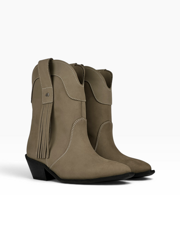 Beige Cowboy boots in natural nubuck