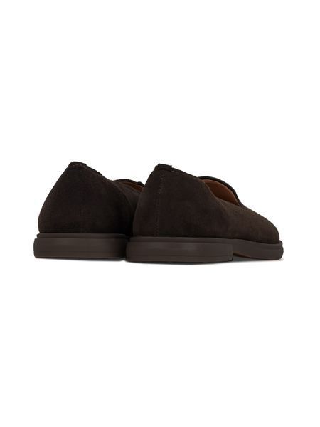 Brown Ballet flats in natural split suede