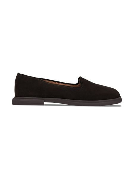 Brown Ballet flats in natural split suede