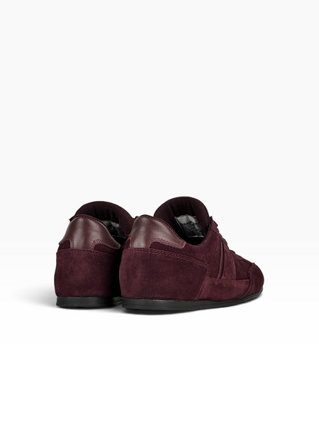 Burgundy Sneakers in natural split suede