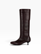 Burgundy Boots in textured genuine leather for fall