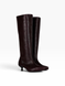 Burgundy Boots in textured genuine leather for fall