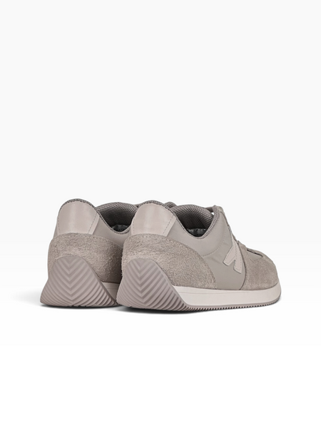 Beige Sneakers in shaggy split suede and nylon fabric