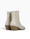 Cream Cowboy boots in genuine leather